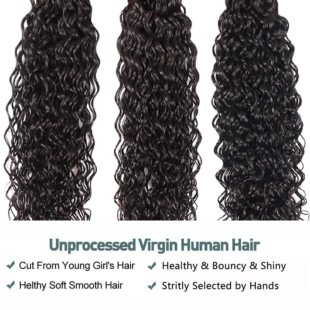 Water Wave Human Hair Bundles Curly Deep Wave