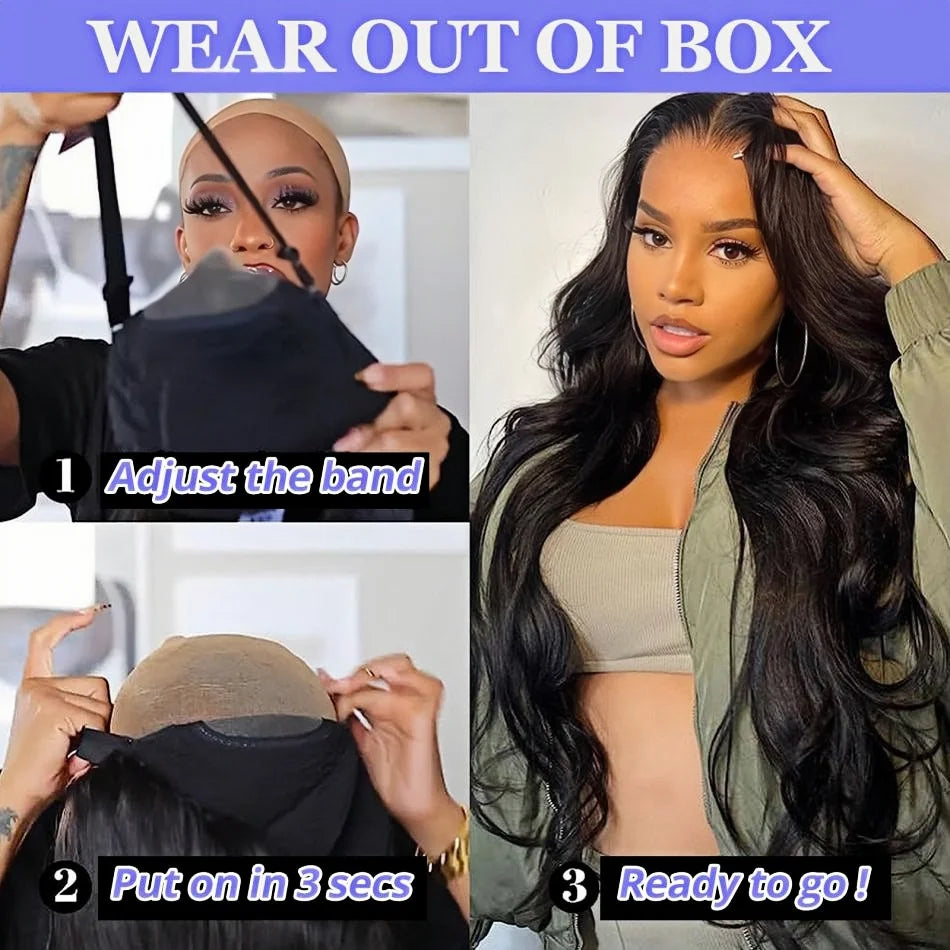 Body wave Wigs Glueless Wig Human Hair Ready To Wear