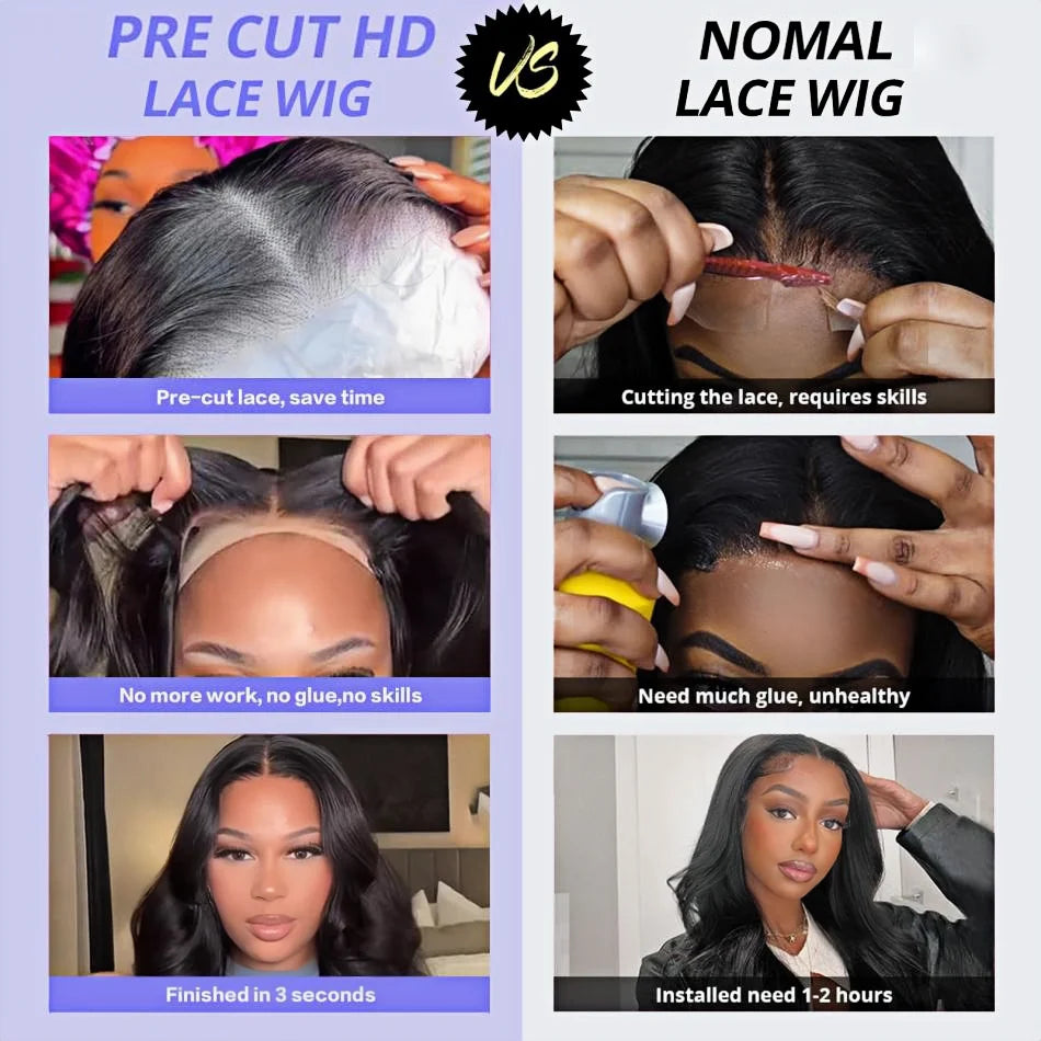 Body wave Wigs Glueless Wig Human Hair Ready To Wear