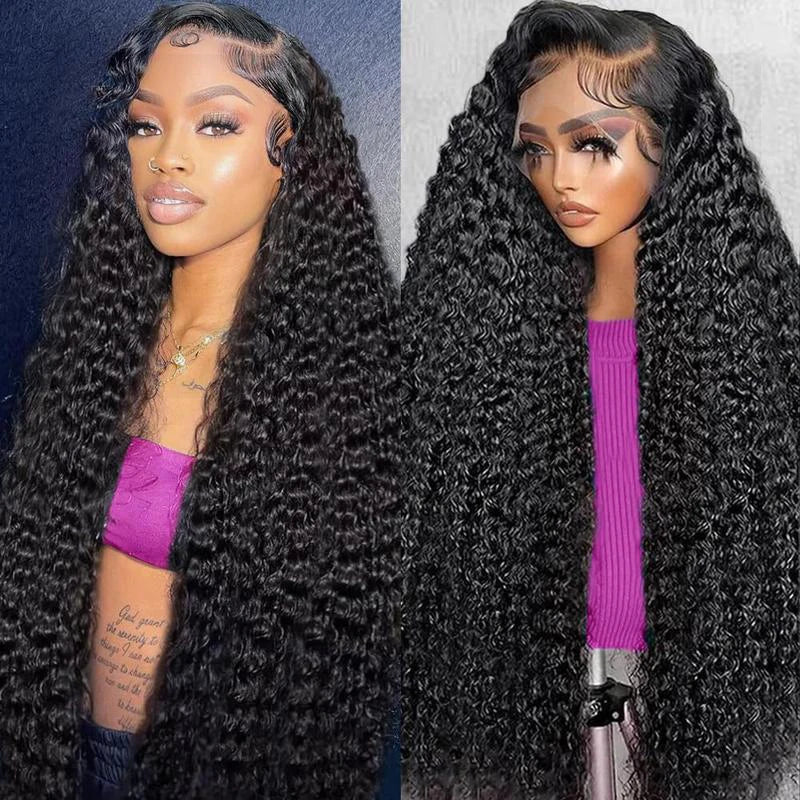 Deep Wave Frontal Wig Transparent 13x4 13x6 HD Lace Frontal Human Hair