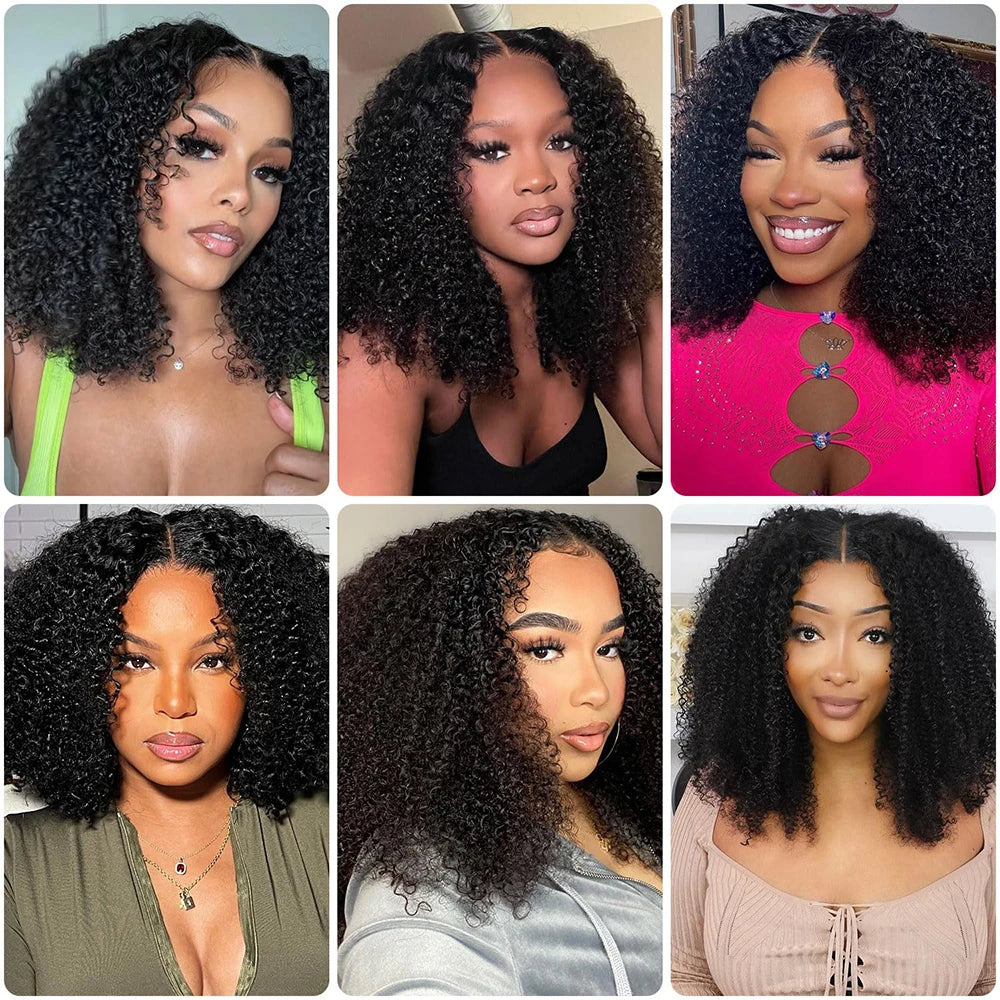 Afro Kinky Curly 13x4 Lace Front Wigs 4B 4C Brazilian Human Remy Hair