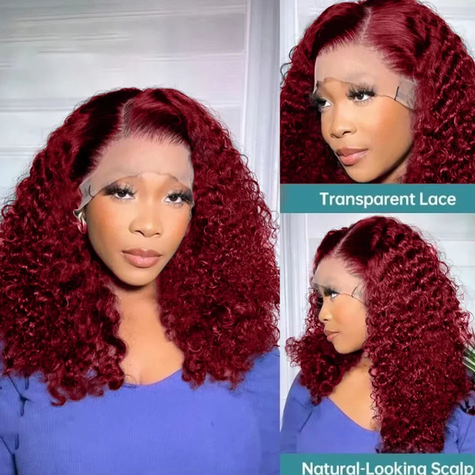 99J Burgundy Short Bob Glueless Hair Wig