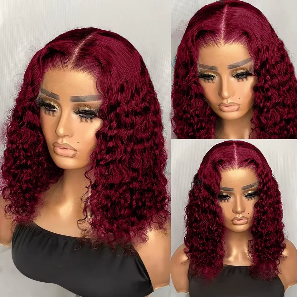 99J Burgundy Short Bob Glueless Hair Wig