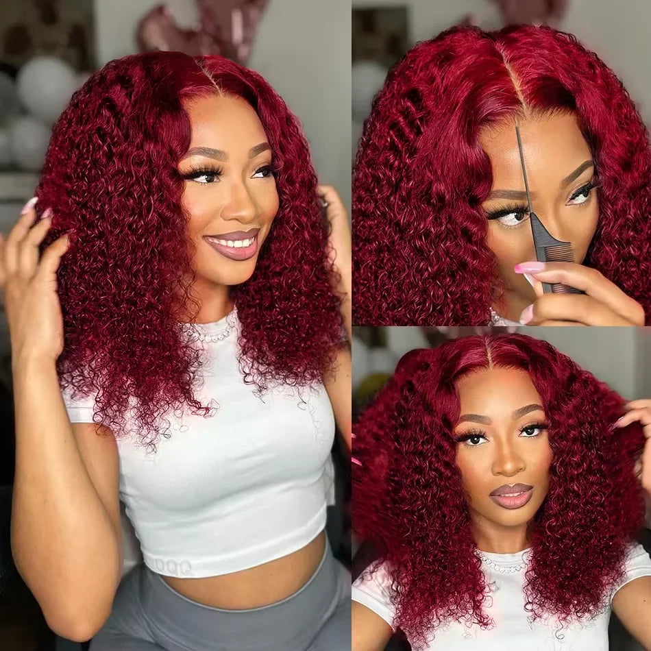 99J Burgundy Short Bob Glueless Hair Wig
