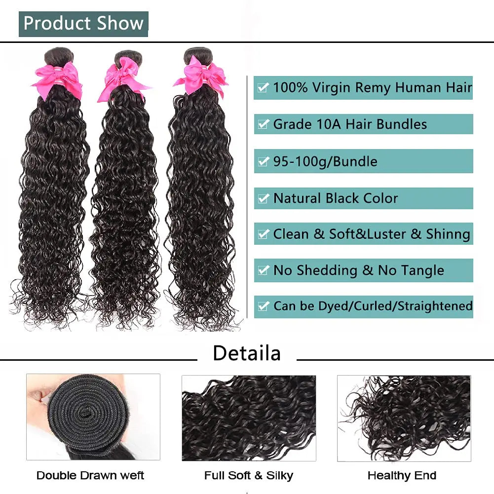 Water Wave Human Hair Bundles Curly Deep Wave