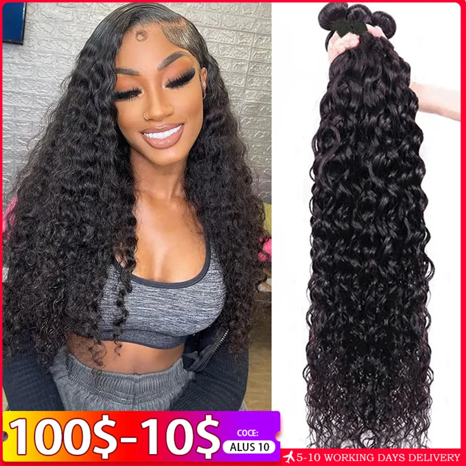 Water Wave Human Hair Bundles Curly Deep Wave