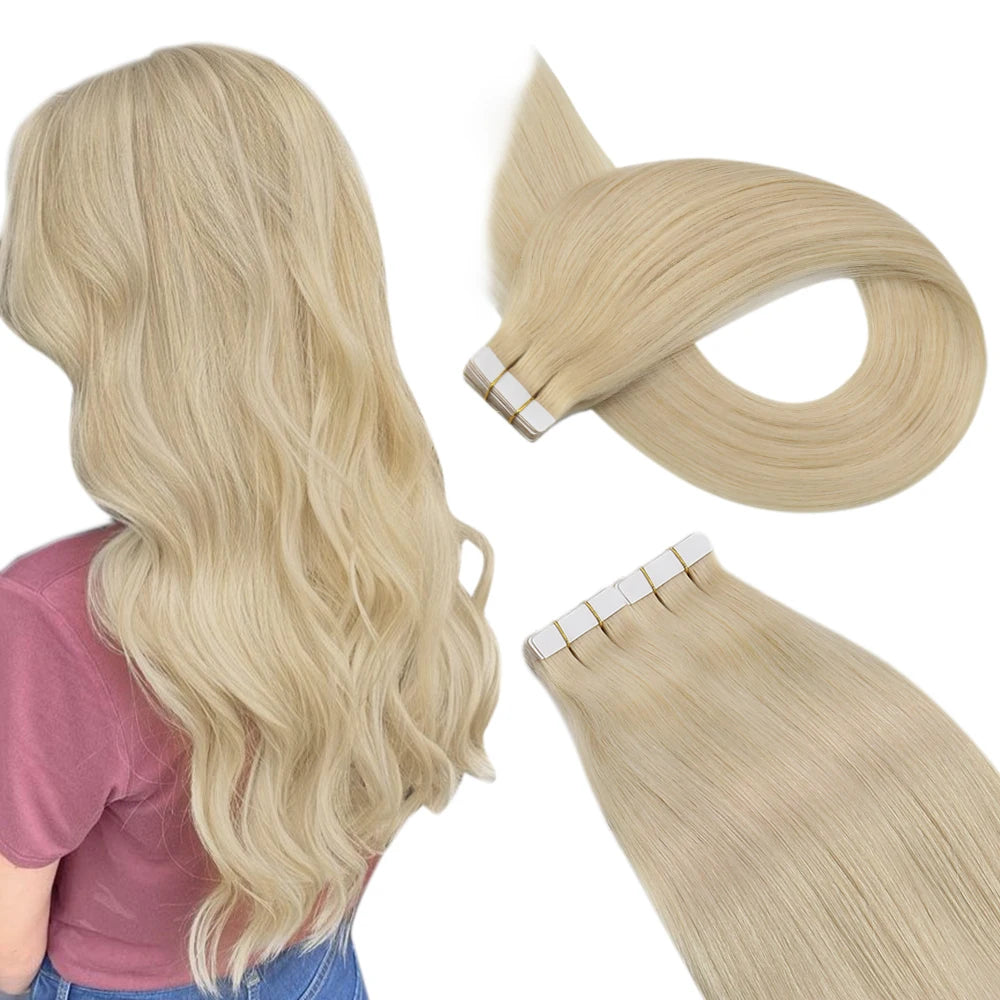Tape in Hair Extensions Human Hair Real Natural Brazilian Remy Hair Straight