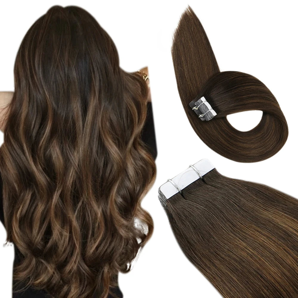 Tape in Hair Extensions Human Hair Real Natural Brazilian Remy Hair Straight