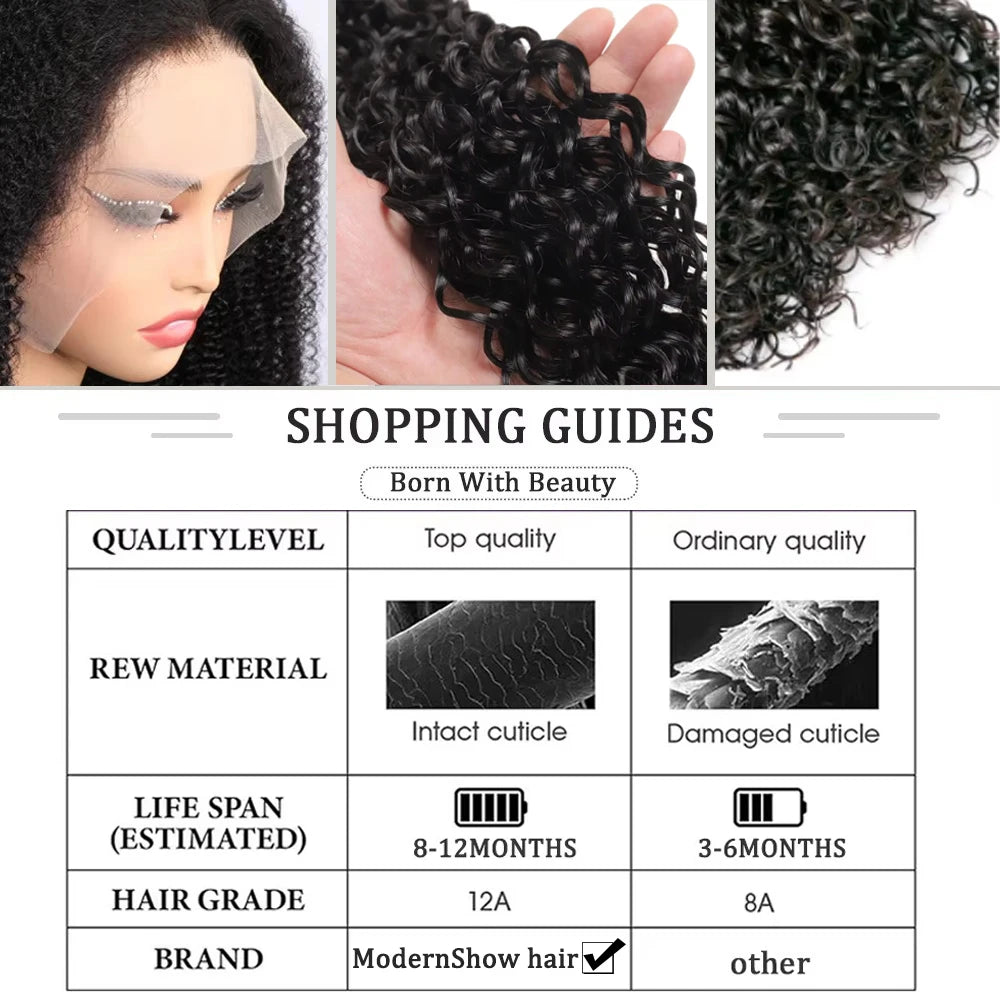 Afro Kinky Curly 13x4 Lace Front Wigs 4B 4C Brazilian Human Remy Hair