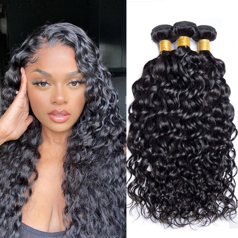 Water Wave Human Hair Bundles Curly Deep Wave