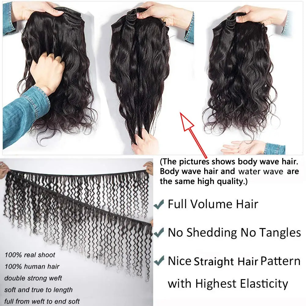 Water Wave Human Hair Bundles Curly Deep Wave