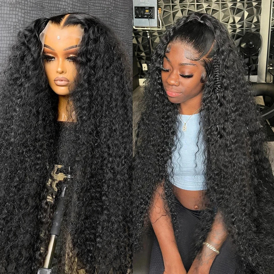 Deep Wave Frontal Wig Transparent 13x4 13x6 HD Lace Frontal Human Hair