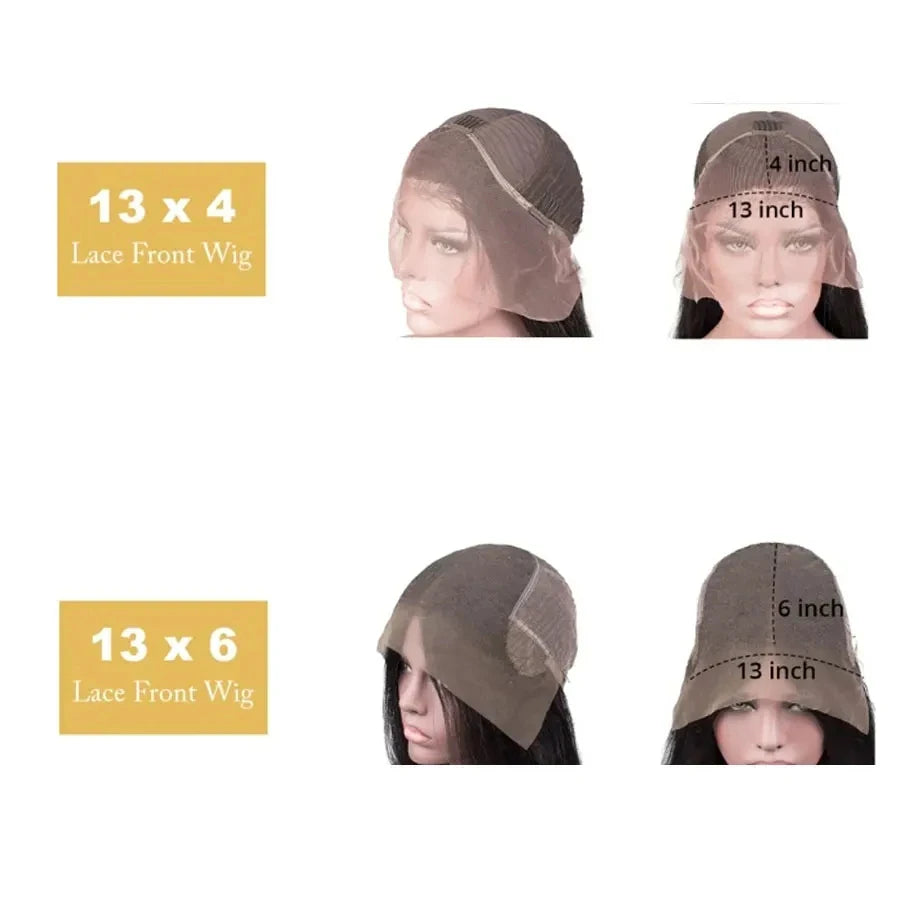 Deep Wave Frontal Wig Transparent 13x4 13x6 HD Lace Frontal Human Hair