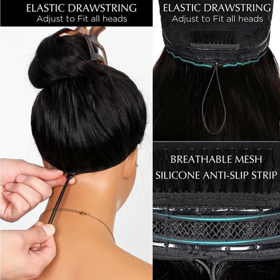 Go Glueless Wigs with Elastic Drawstring Straight