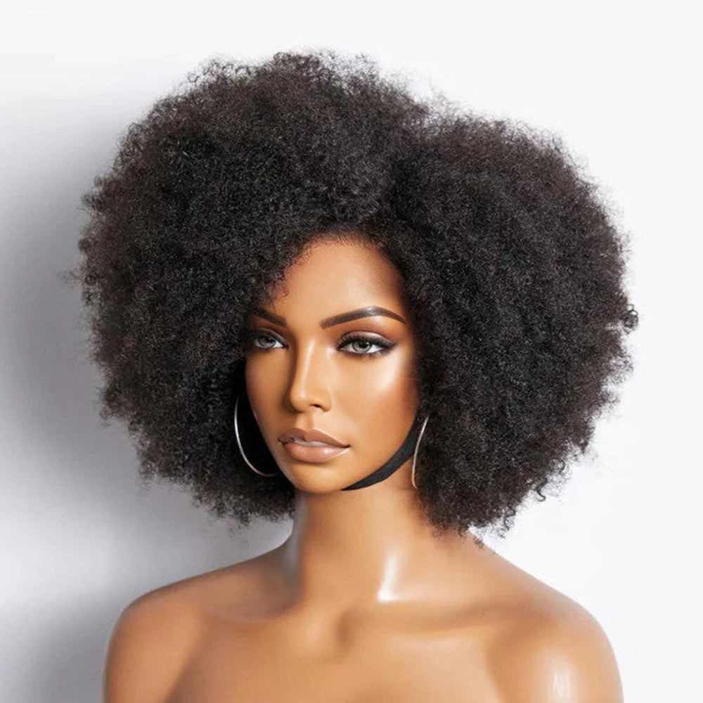 Afro Wigs Kinky Curly Lace Front Wig  Human Hair Glueless 250%