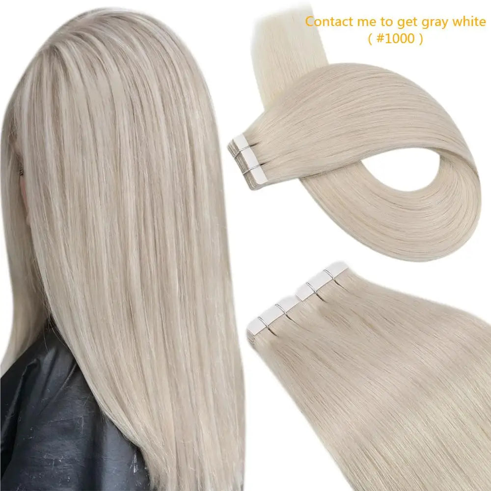Tape in Hair Extensions Human Hair Real Natural Brazilian Remy Hair Straight